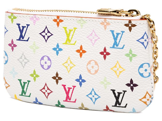 Louis Vuitton White Takashi Murakami Monogram Multicolore Key Pouch - view 2