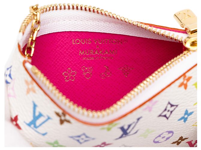 Louis Vuitton White Takashi Murakami Monogram Multicolore Key Pouch - view 5