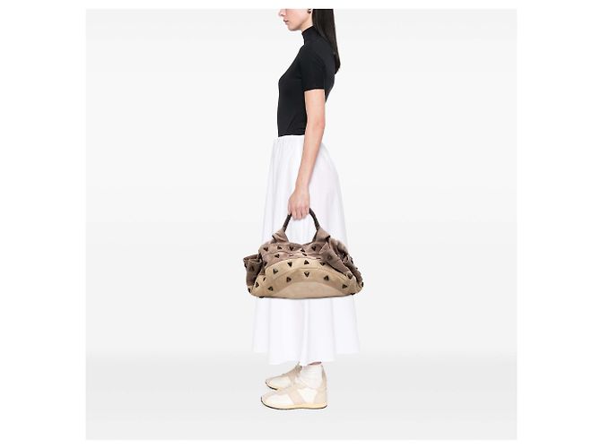 Bolsa Aire em camurça com tachas castanha LOEWE Marrom - vista 6