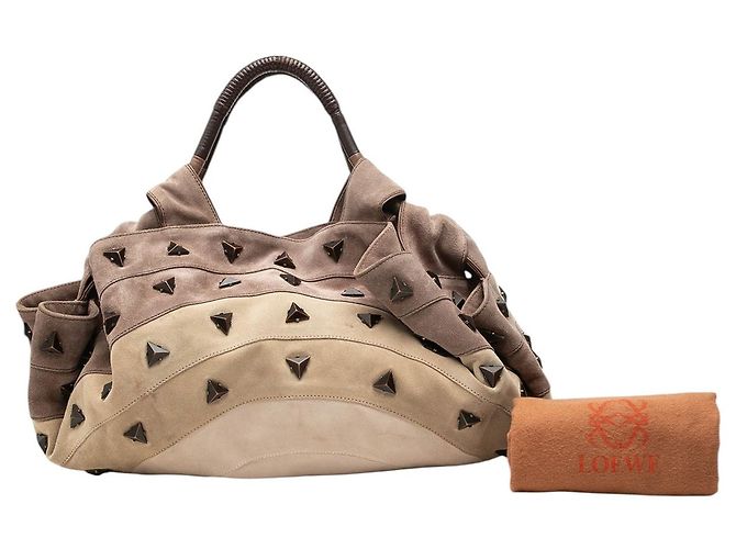 Bolsa Aire em camurça com tachas castanha LOEWE Marrom - vista 7