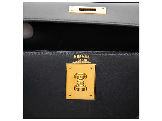 Hermès Black Box Calf Kelly Sellier 28 Negro - vista 5