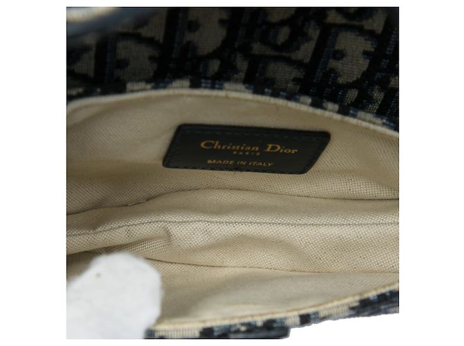 Autre Marque Dior Saddle Mini Bag aus blauer Oblique Canvas Marineblau - Ansicht 4