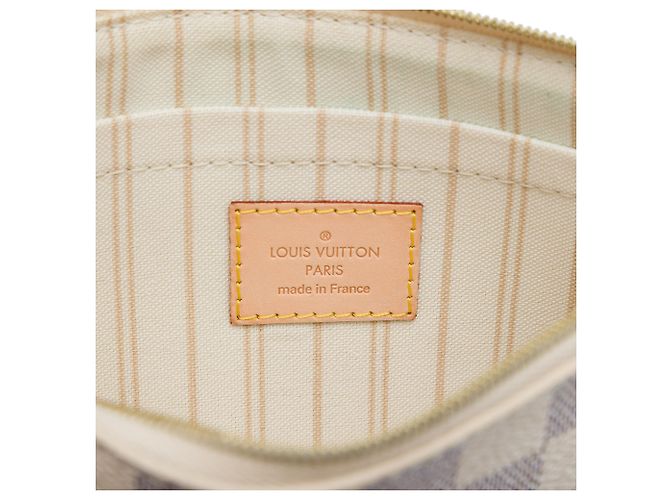 Louis Vuitton White Damier Azur Neverfull MM Pouch Weiß - Ansicht 5