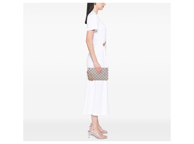 Louis Vuitton White Damier Azur Neverfull MM Pouch Weiß - Ansicht 6