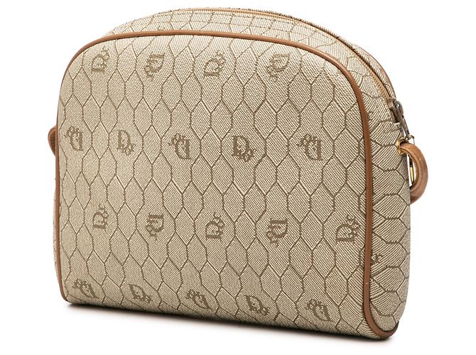 Borsa a tracolla Dior in tela rivestita beige a nido d'ape - vista 2