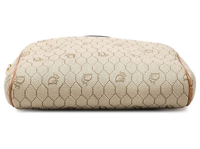 Borsa a tracolla Dior in tela rivestita beige a nido d'ape - vista 3
