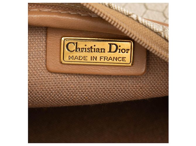 Borsa a tracolla Dior in tela rivestita beige a nido d'ape - vista 5