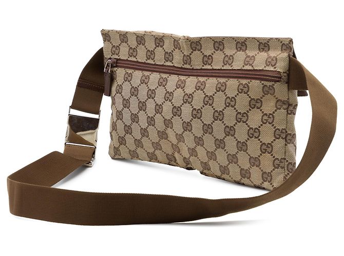 Bolso cinturón Gucci de lona GG beige con doble bolsillo - vista 2