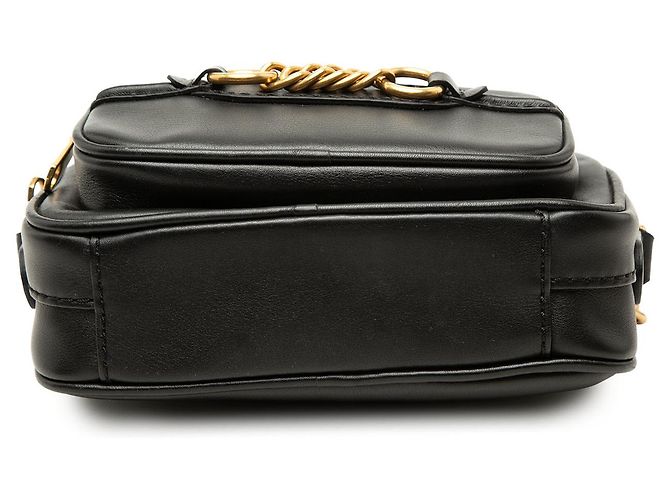 Bolsa Camera Burberry em couro de bezerro preto com corrente - vista 3