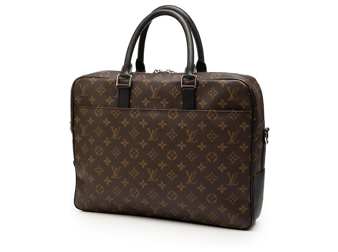 Louis Vuitton Brown Monogram Macassar Soft Briefcase Marrone - vista 2