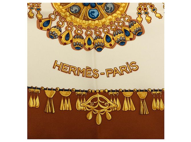 Lenço de seda Hermès Brown Parures des Sables Marrom - vista 3