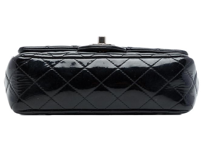 Chanel Black Mini Rectangular Classic Patent Single Flap Noir - vue 3