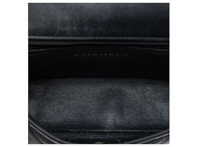 Chanel Black Mini Rectangular Classic Patent Single Flap Noir - vue 4