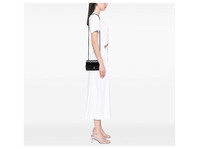 Chanel Black Mini Rectangular Classic Patent Single Flap Noir - vue 7