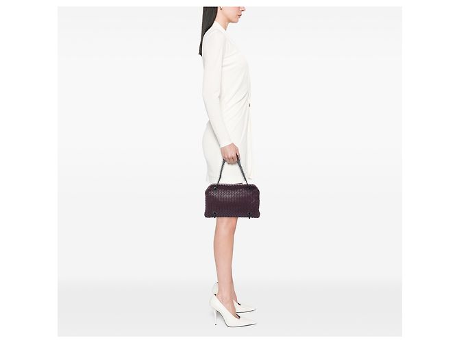 Borsa a tracolla Duo in Nappa Intrecciato viola Bottega Veneta Porpora - vista 5