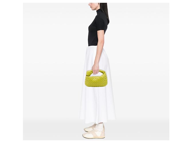 Bottega Veneta Mini Jodie in Nappa Intrecciato Verde Verde oliva - vista 6