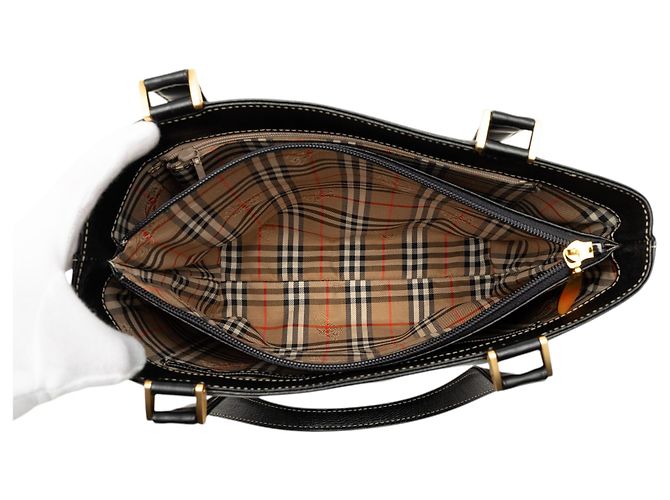 Tote in pelle nera Burberry Nero - vista 4