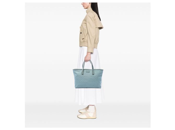 Tote Gucci Blu Large Stampa GG Blu chiaro - vista 6