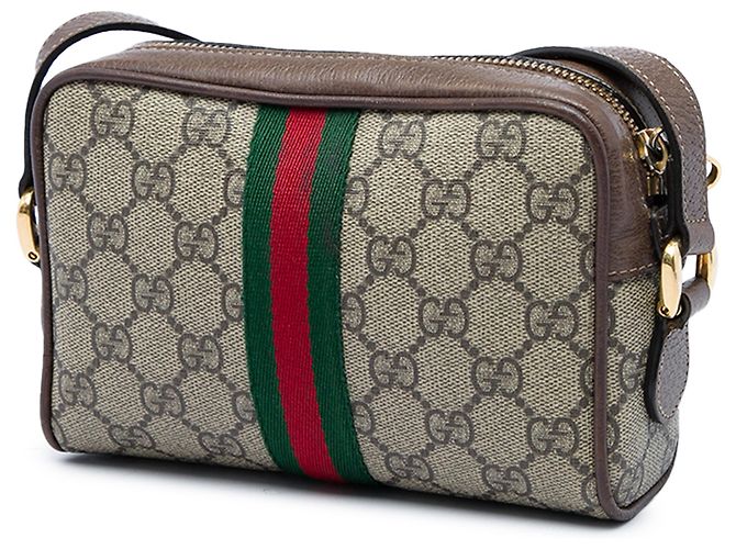 Gucci Mini Bolso Bandolera Ophidia Web GG Supreme Beige - vista 2
