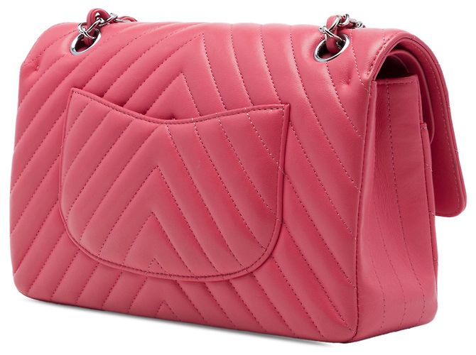 Chanel Pink Medium Classic Chevron Lambskin Double Flap Rose - vue 2