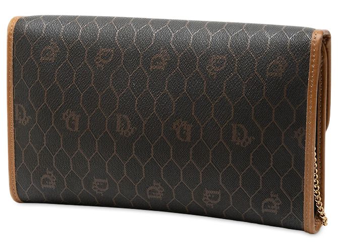 Autre Marque Borsa a tracolla Dior Black Honeycomb Coated Canvas Chain Flap Nero - vista 2