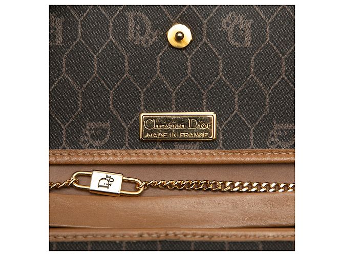 Autre Marque Borsa a tracolla Dior Black Honeycomb Coated Canvas Chain Flap Nero - vista 5
