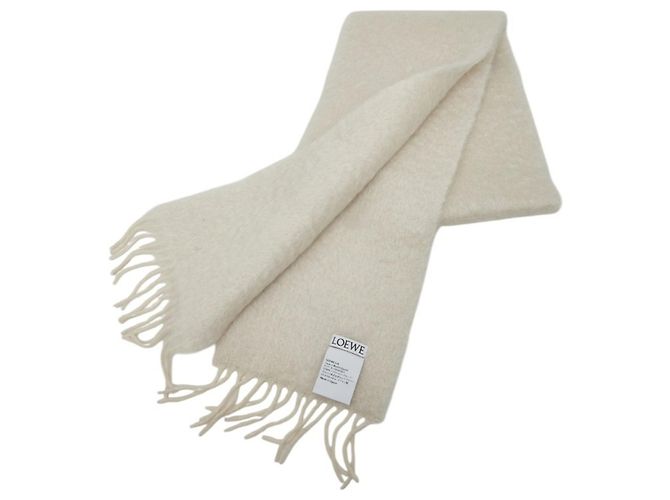Loewe Anagram Schal Creme Wolle Mohair Roh - Ansicht 2