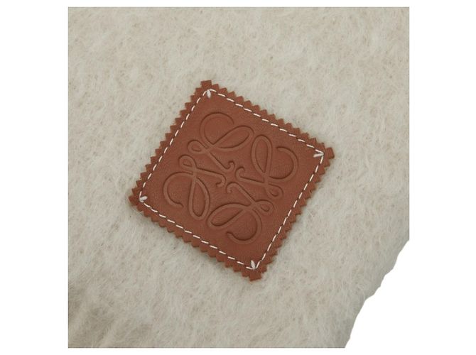 Loewe Anagram Schal Creme Wolle Mohair Roh - Ansicht 3
