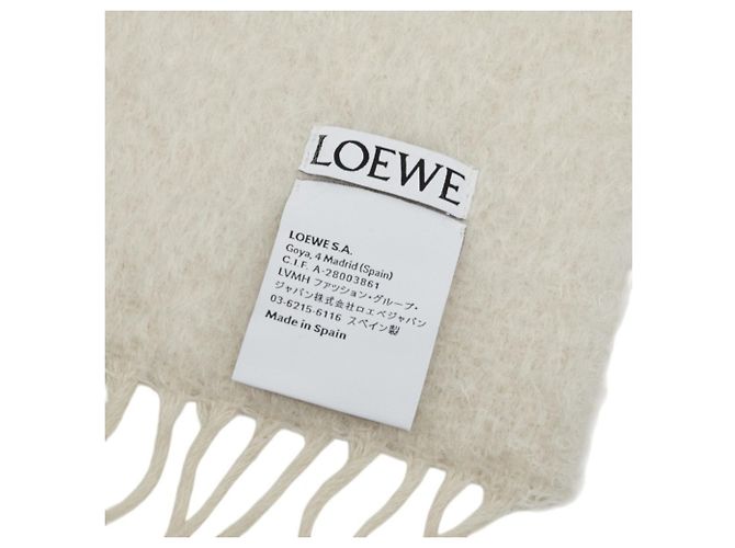 Loewe Anagram Schal Creme Wolle Mohair Roh - Ansicht 4