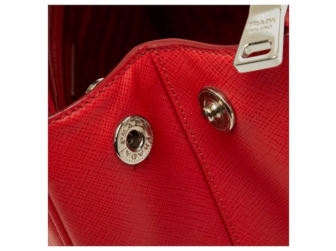 Prada Galleria Handtasche aus rotem Saffiano-Leder - Ansicht 10
