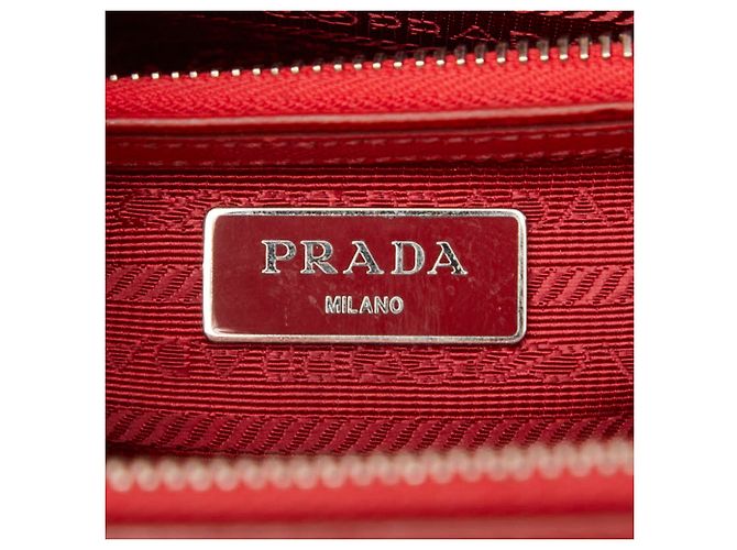 Prada Galleria Handtasche aus rotem Saffiano-Leder - Ansicht 14