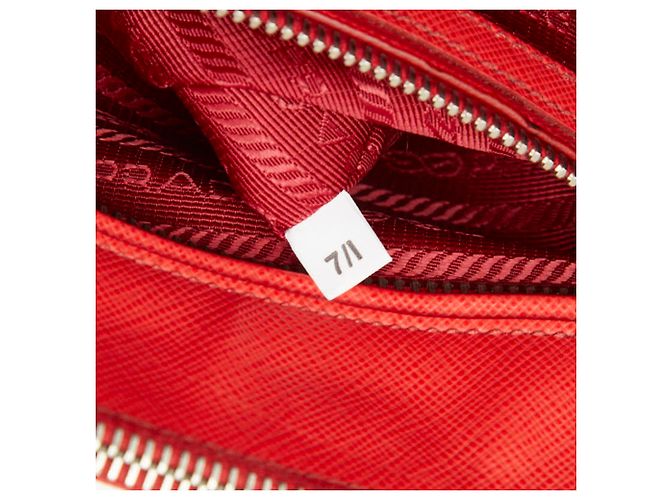 Prada Galleria Handtasche aus rotem Saffiano-Leder - Ansicht 16