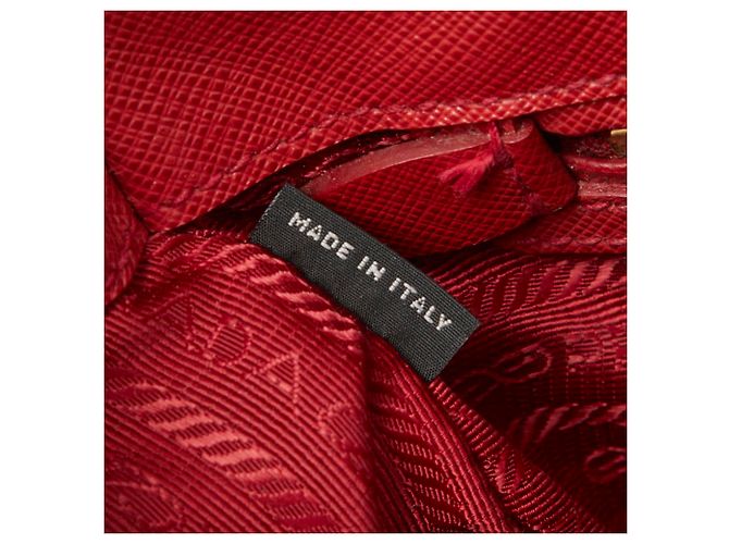 Prada Saffiano Galleria Handtasche aus rotem Leder - Ansicht 12
