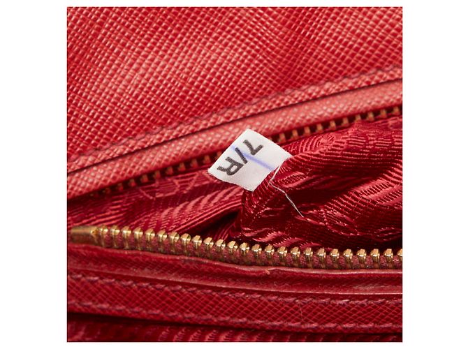 Prada Saffiano Galleria Handtasche aus rotem Leder - Ansicht 13