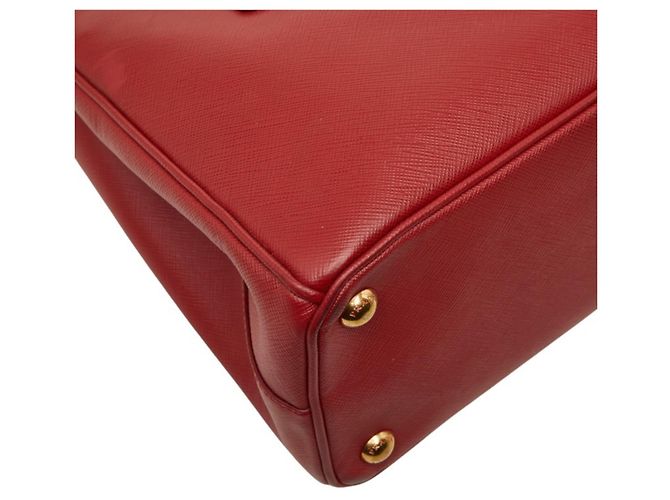 Prada Saffiano Galleria Handtasche aus rotem Leder - Ansicht 7