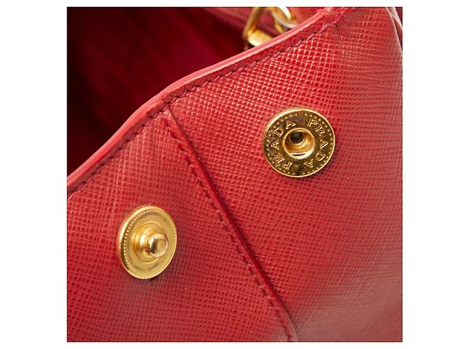 Prada Saffiano Galleria Handtasche aus rotem Leder - Ansicht 8