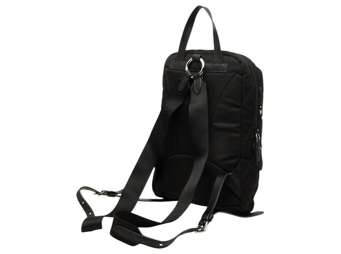 Mini zaino trapuntato Prada con placca logo Triangle Nero - vista 2