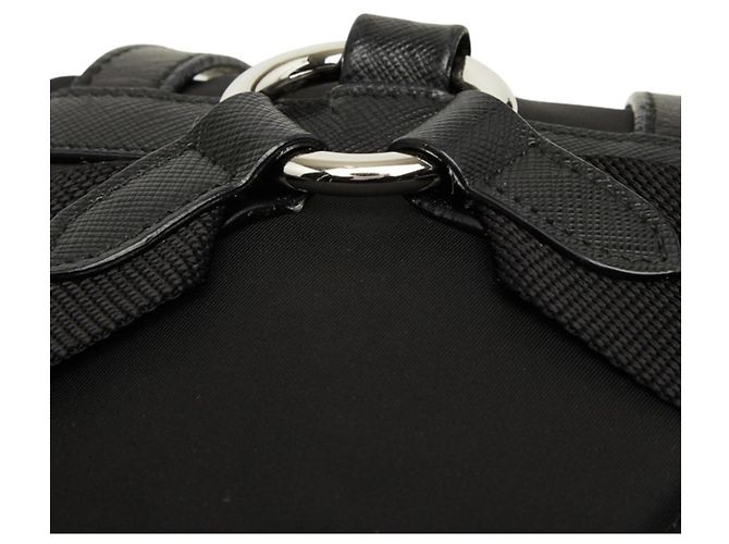 Mini zaino trapuntato Prada con placca logo Triangle Nero - vista 8