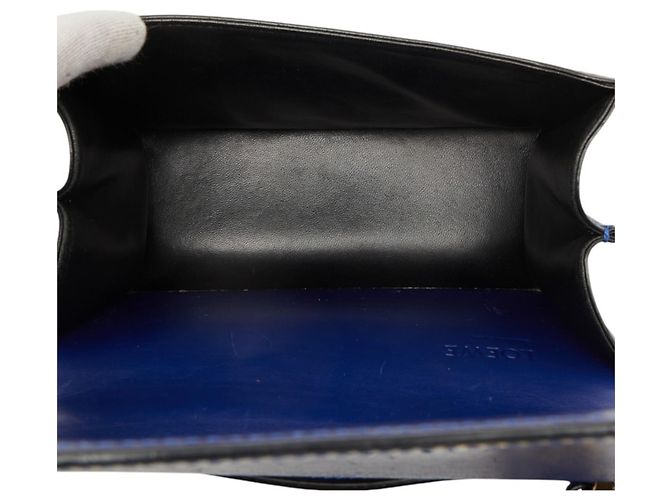 Borsa a tracolla Loewe Barcelona in pelle blu - vista 10