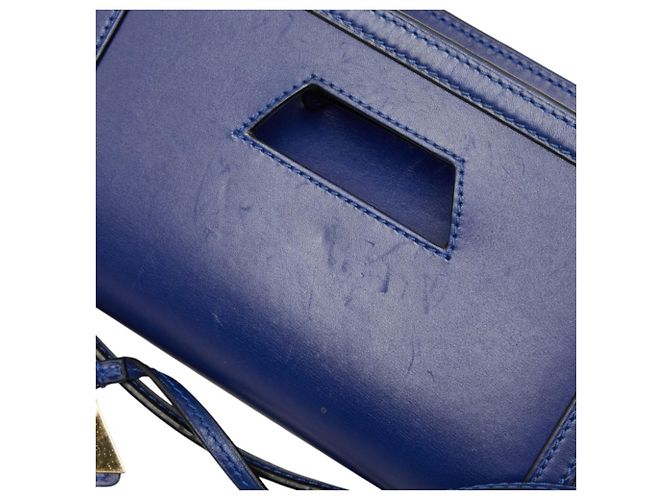 Borsa a tracolla Loewe Barcelona in pelle blu - vista 9