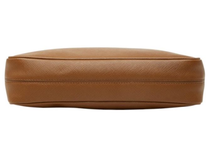 Sac à épaule Prada en cuir Saffiano marron - vue 3