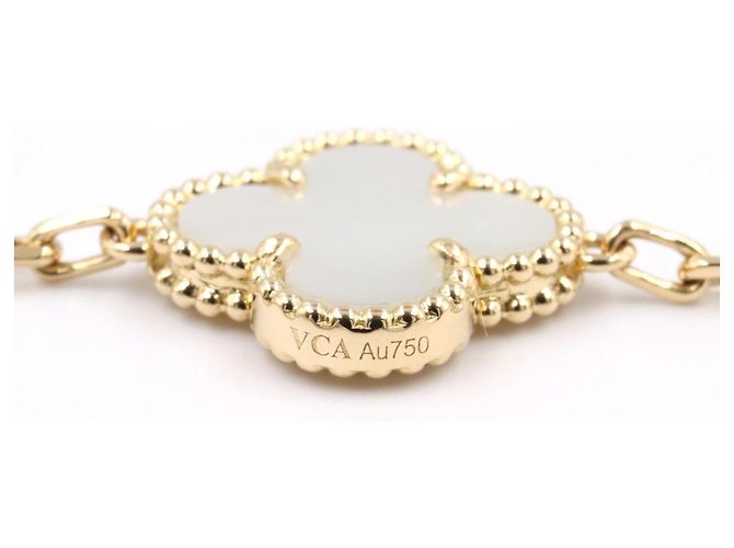 Van Cleef & Arpels Vintage Alhambra Charm-Armband Weiß Golden - Ansicht 4