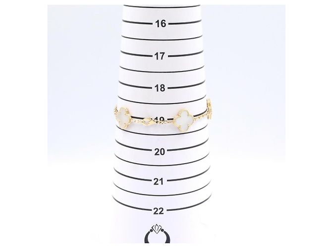 Van Cleef & Arpels Vintage Alhambra Charm-Armband Weiß Golden - Ansicht 6