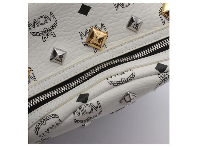Sac à dos/Sac à main MCM Visetos Studded Blanc - vue 15
