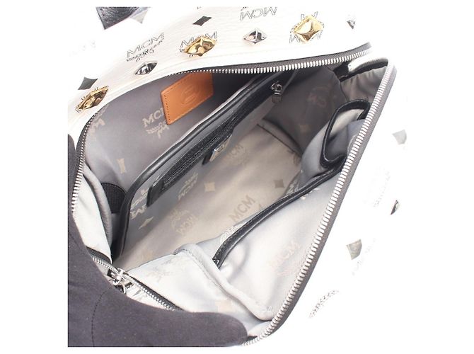 Sac à dos/Sac à main MCM Visetos Studded Blanc - vue 3