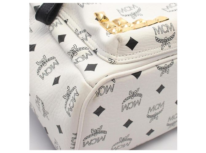 Sac à dos/Sac à main MCM Visetos Studded Blanc - vue 8