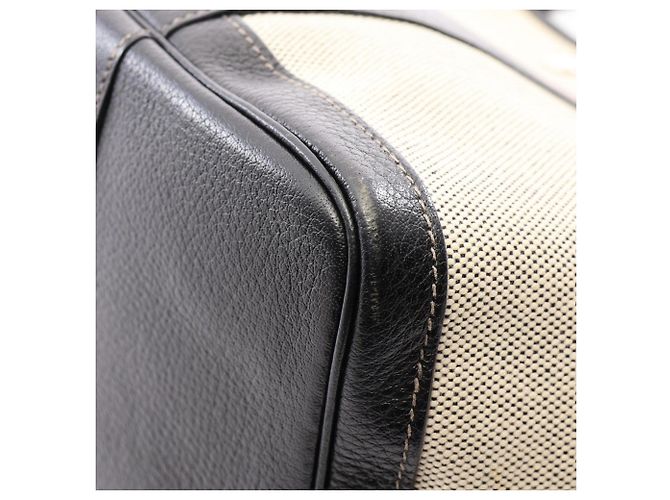 Hermès Borsa Tote Hermes Garden Party PM Optical H Nero Beige Crudo - vista 7