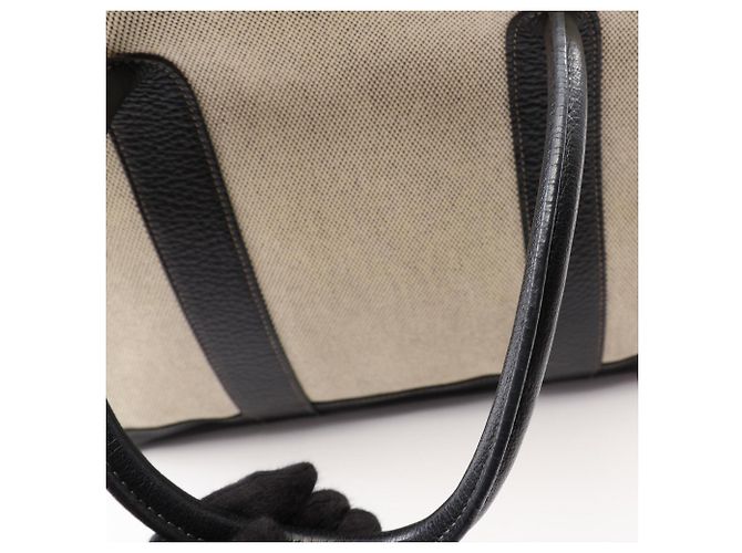 Hermès Borsa Tote Hermes Garden Party PM Optical H Nero Beige Crudo - vista 8