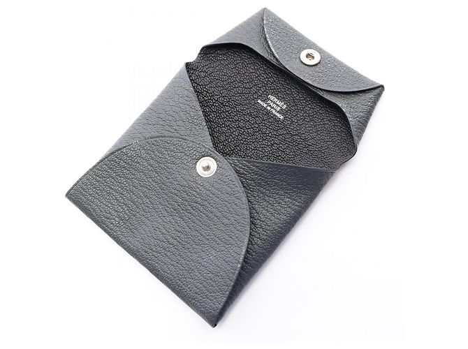 Hermès Portamonete Hermes Bastia Verso Gris Misty Marrone - vista 4