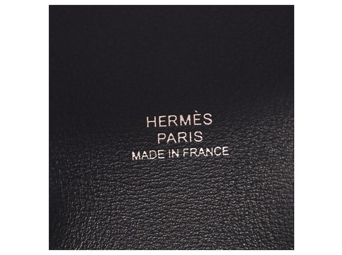 Hermès Hermes Bastia Münzbeutel aus schwarzem Kalbsleder - Ansicht 5